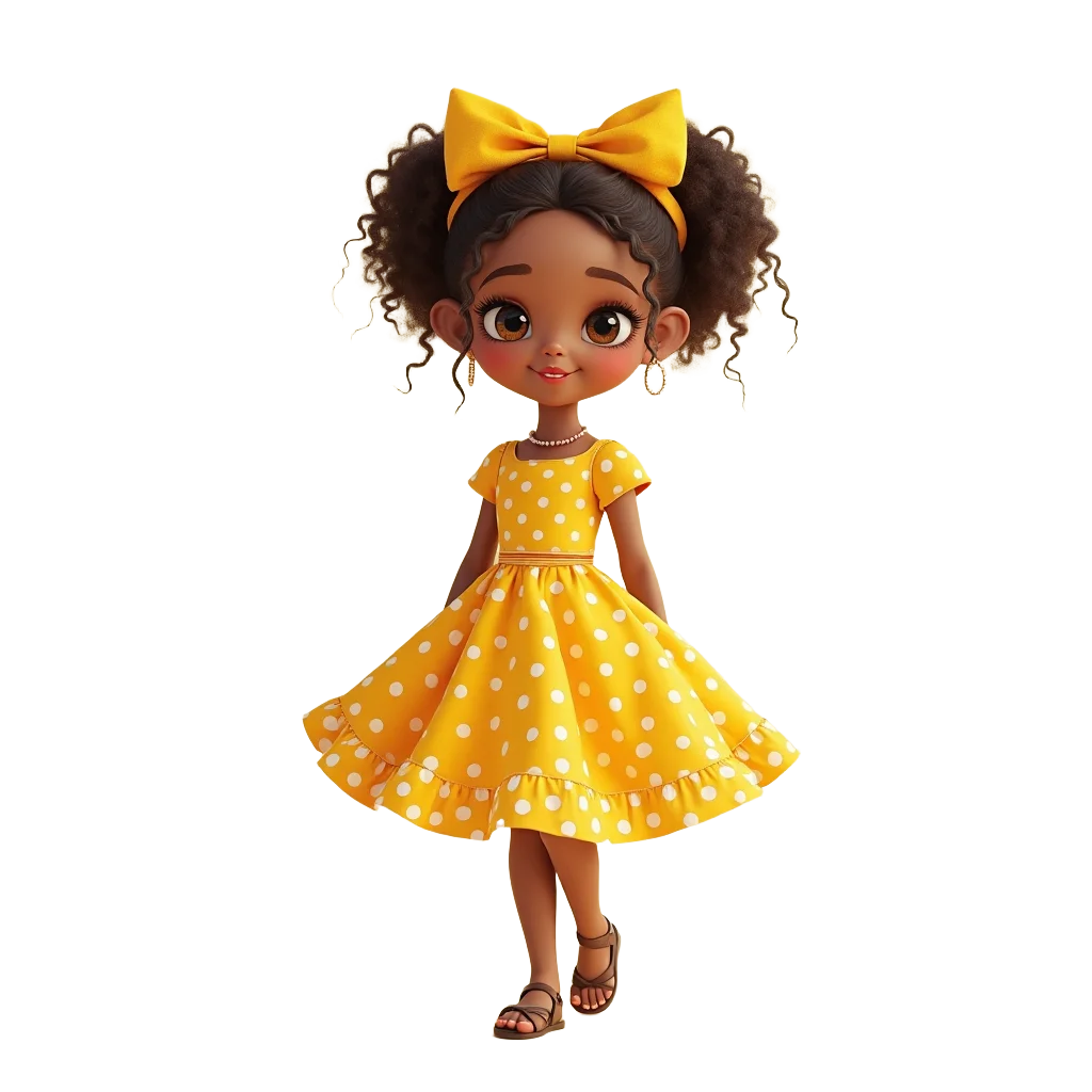 Charming Girl in Yellow Dress